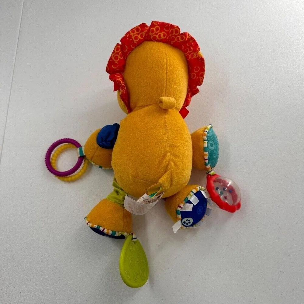 Bright Starts Lion Plush Baby Toy Activity Textured Rattle Baby